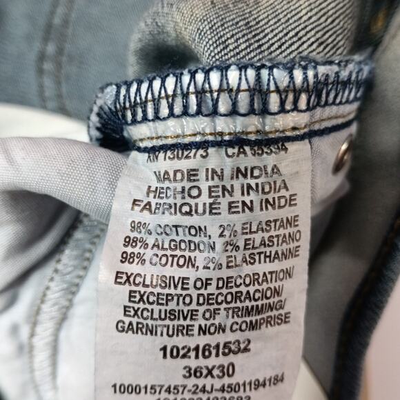 Lee Active Stretch Slim Straight Jeans Men's Size 36x30 Blue - Picture 6 of 8